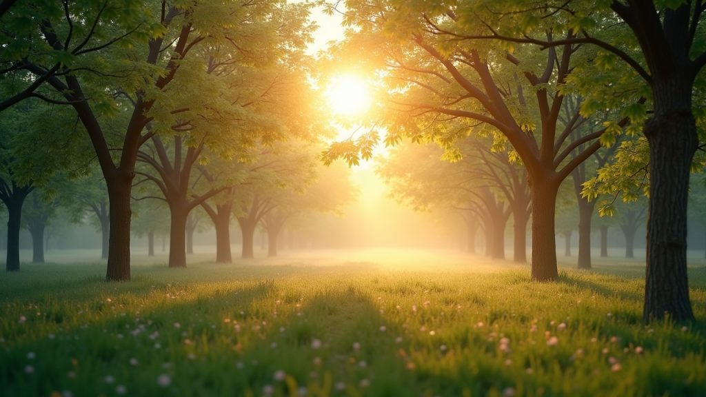 Trees in sunshine